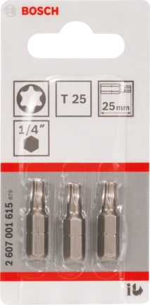 Bosch 3pcs. Screwdriver Bits T25 XH 25mm
