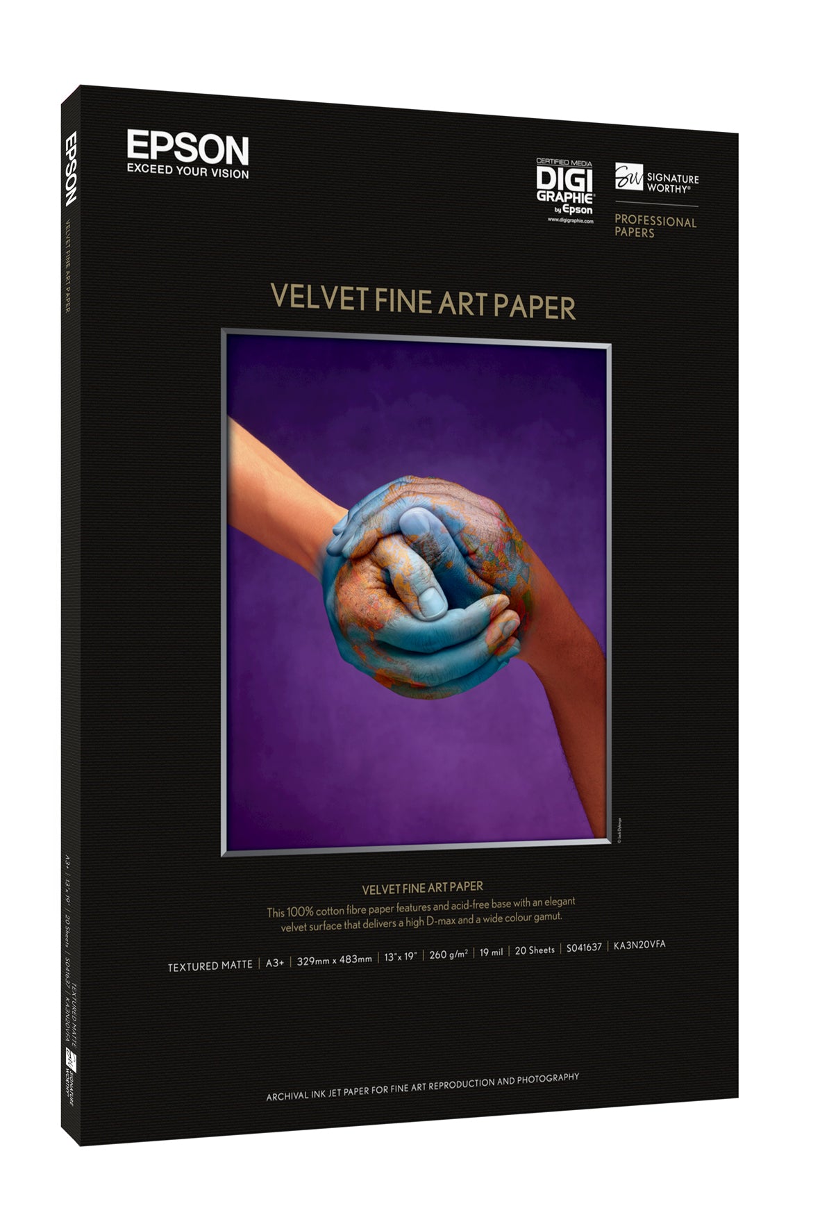 Epson Velvet Fine Art Paper A 3+ 20 Sheet, 260 g S 041637