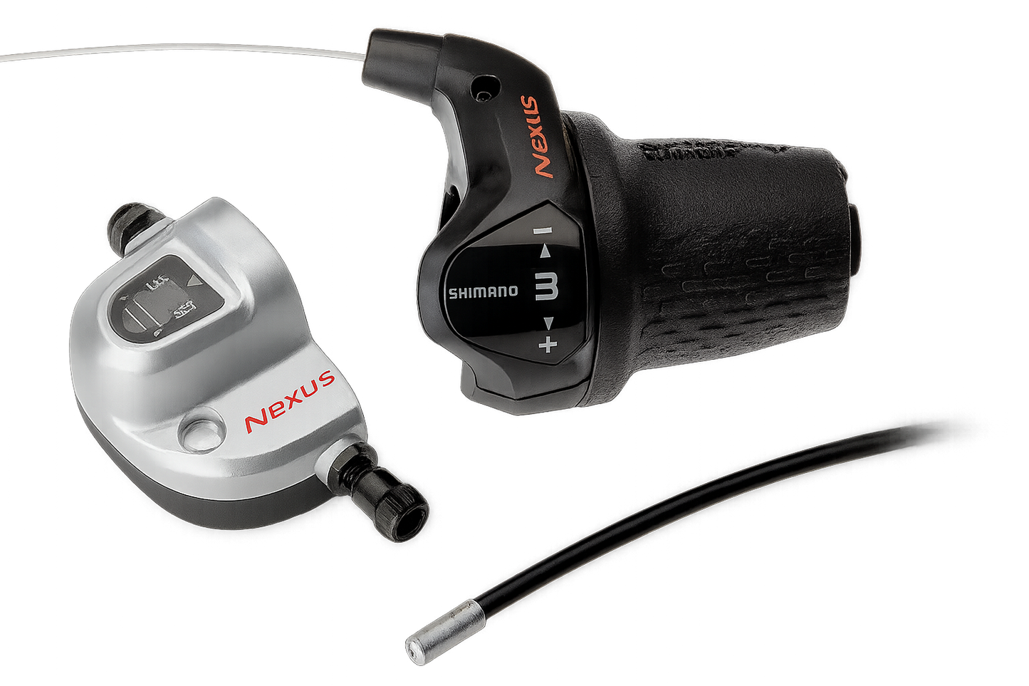 Draaiversteller 3 speed Shimano Nexus SL-3S42E met kabels (1850 mm) en clickbox - zwart (werkplaatsverpakking)