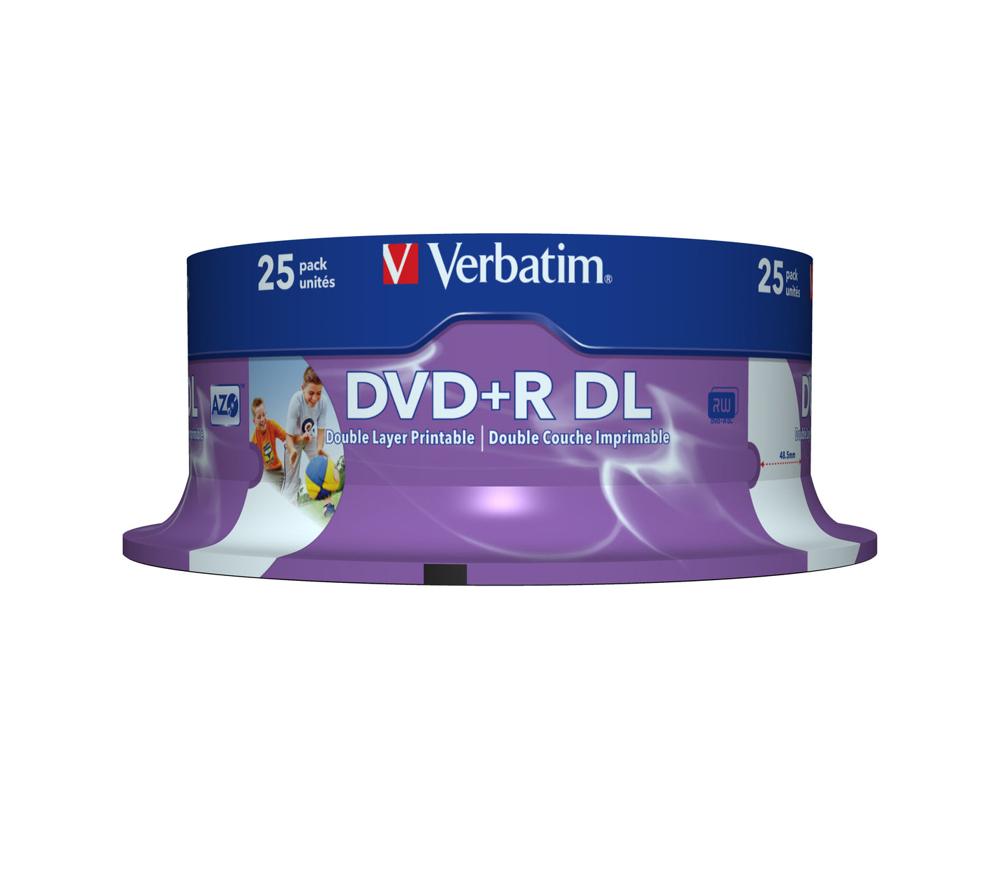 1x25 Verbatim DVD+R Double Layer 8x Speed, printable, 8,5GB
