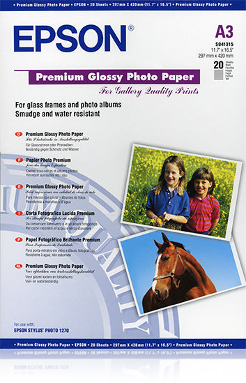 Epson Premium Glossy Photo Paper A3, 20 Sheet, 255g S041315