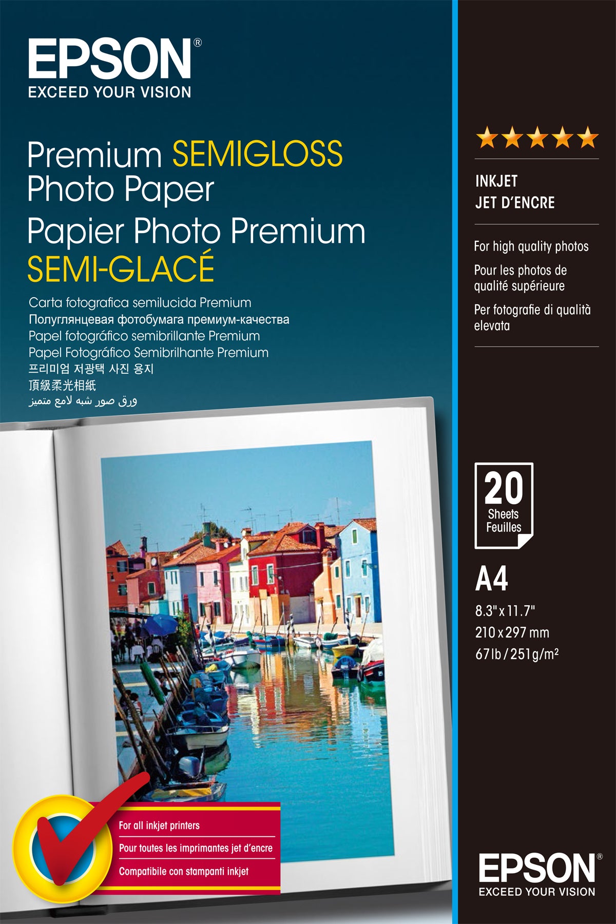 Epson Premium Semigloss Photo A 4, 251 g, 20 Sheets S 041332