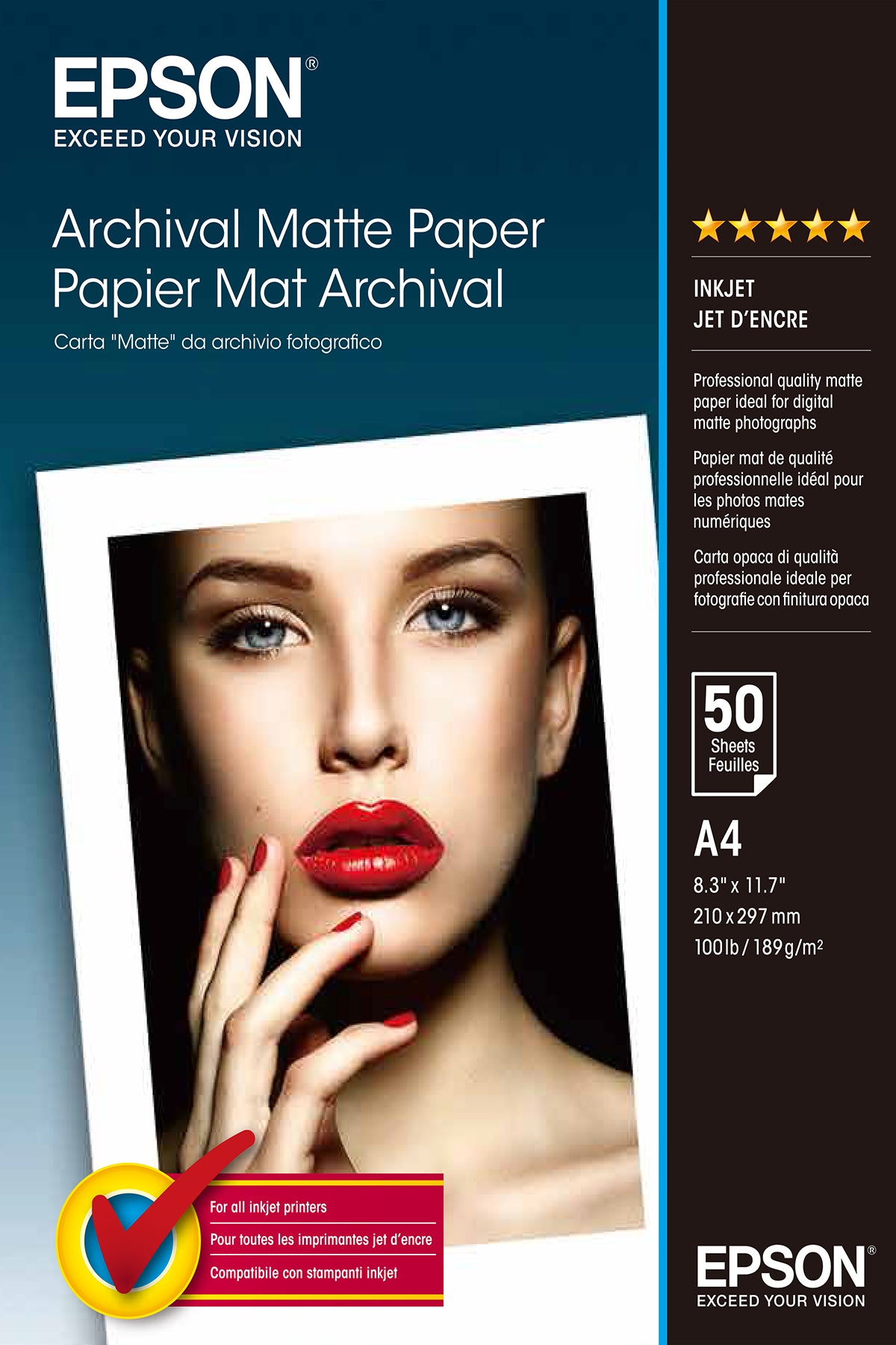 Epson Archival Matte Paper A 4, 50 Sheet, 189 g S 041342