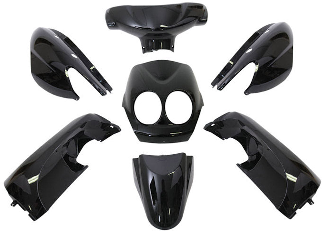 Plaatset 9-delig Edge voor Yamaha Neo's - bouwjaar 2008 - 2011 - 2 en 4 takt model - metallic zwart