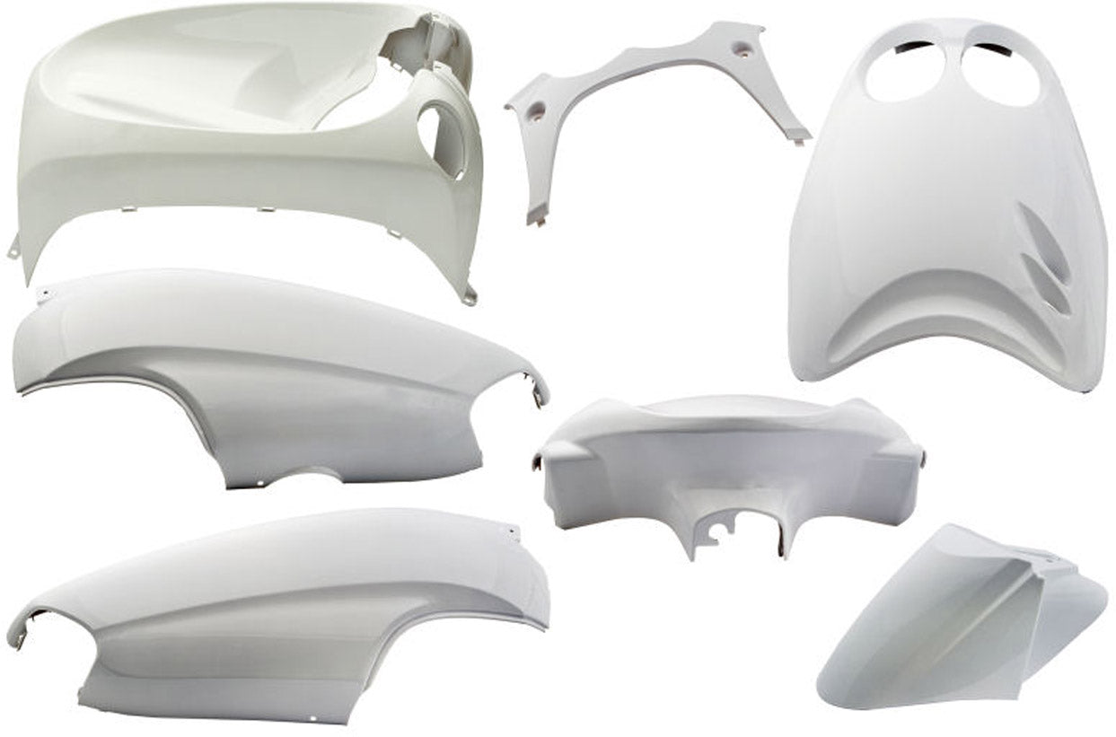 Plaatset 7-delig Edge voor Yamaha Neo's van bouwjaar 2002 tot 2008 met digitale cockpick - glanzend wit