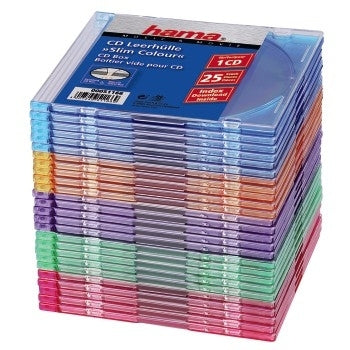 1x25 Hama CD-Sleeves Slim Box coloured 51166