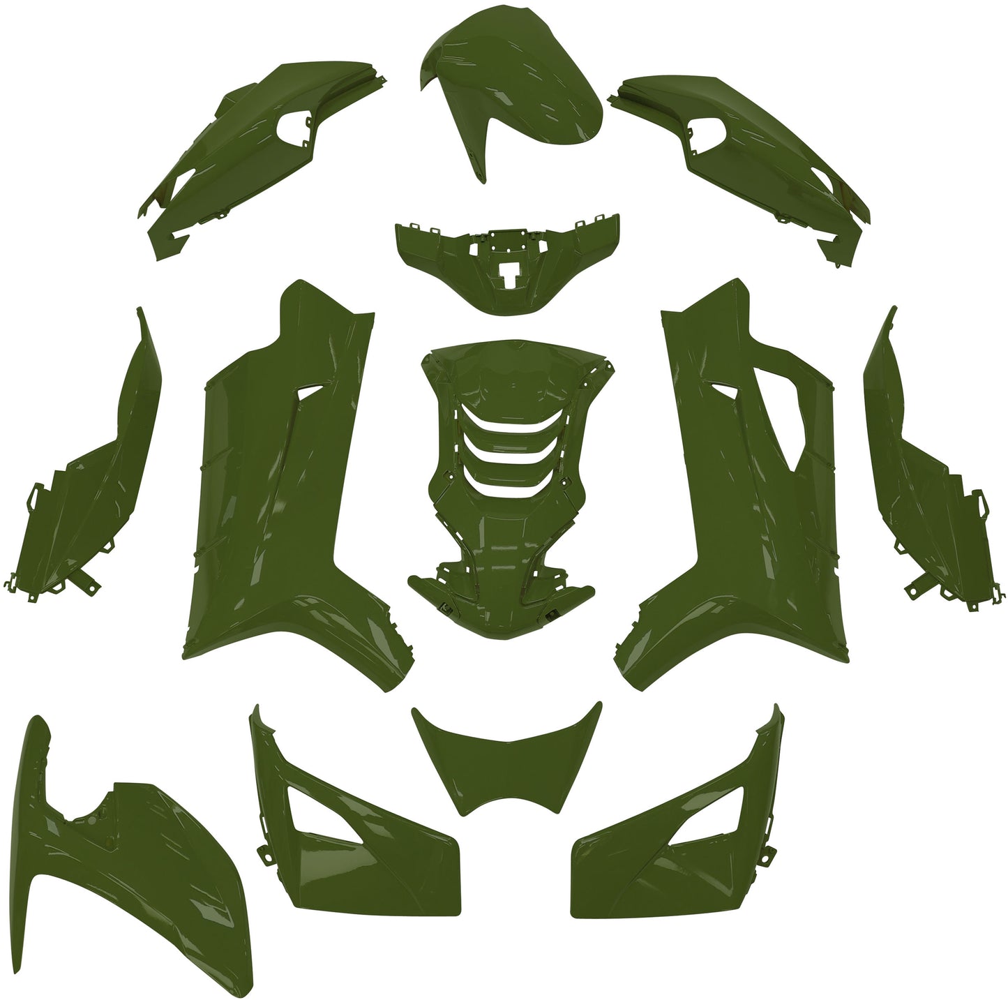 Plaatset 14-delig Edge voor Peugeot Speedfight 4 - dIstrictgroen