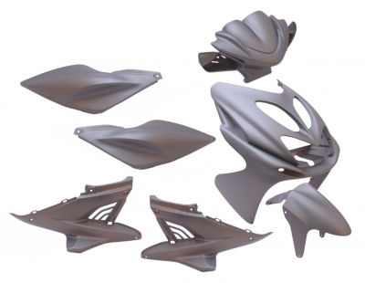 Plaatset 9-delig Edge voor Yamaha Aerox tot bouwjaar 2014 - mat grijs