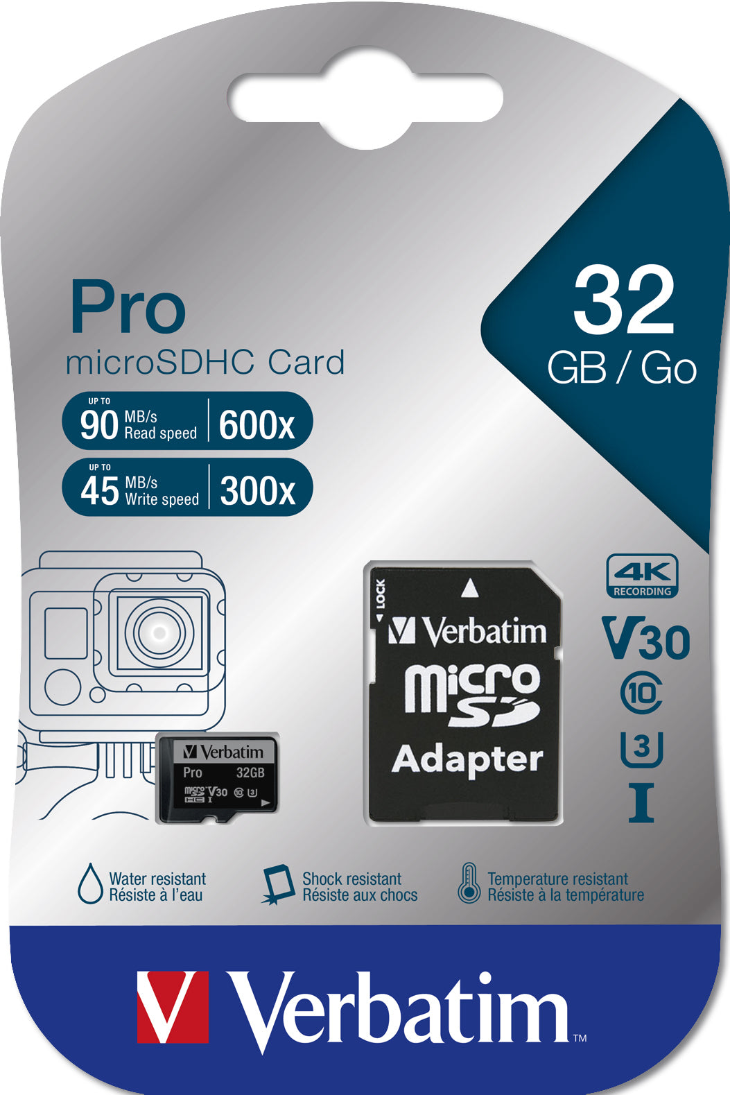 Verbatim microSDHC Pro 32GB Class 10 UHS-I incl Adapter