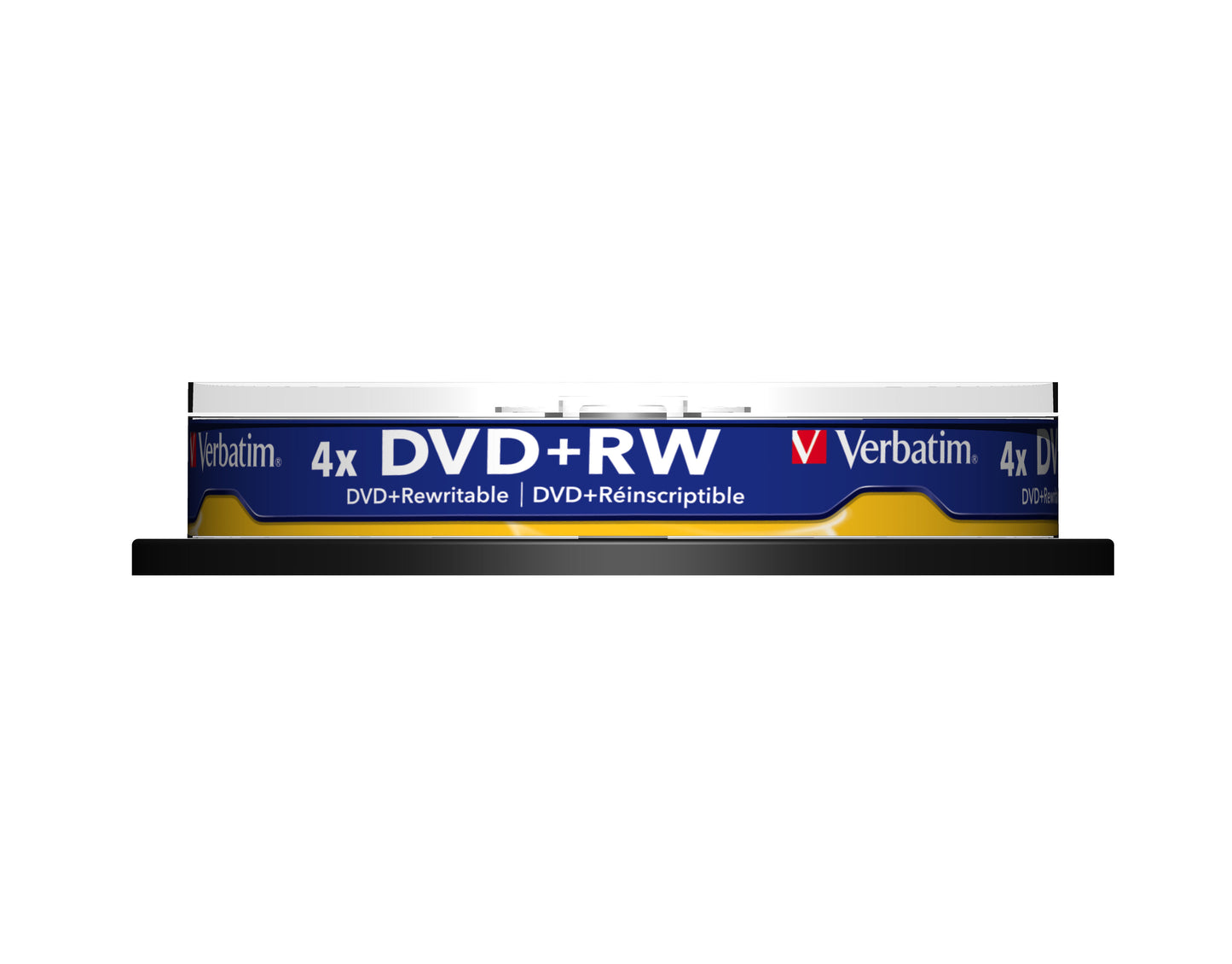 1x10 Verbatim DVD+RW 4,7GB 4x Speed, matte silver Cakebox