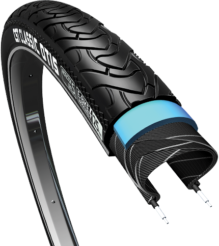 Buitenband CST Otis XL 28 x 1.40"/ 37-622mm anti lek - zwart met reflectie