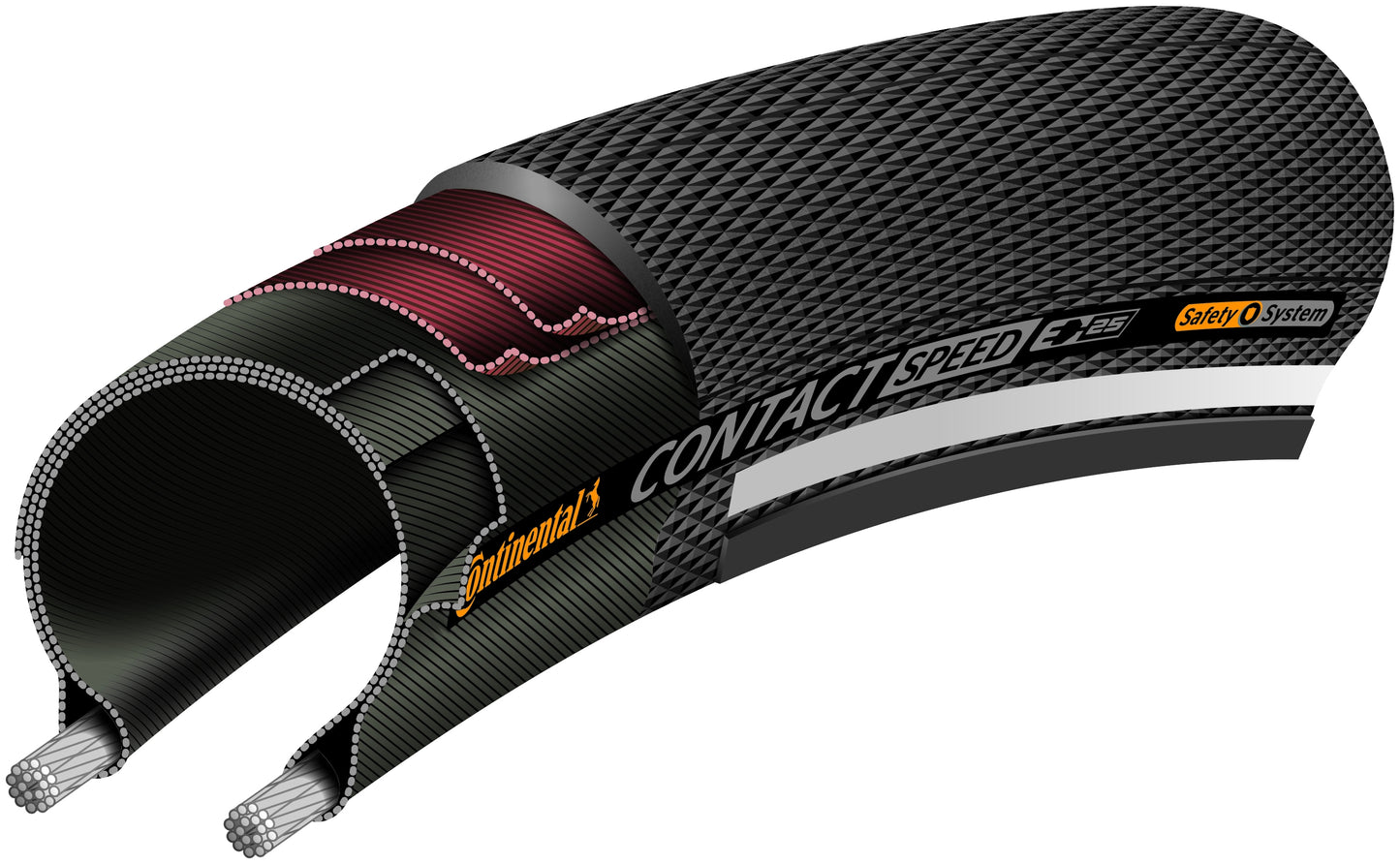 Buitenband Continental Contact Speed 28 x 1.10" / 28-622 - zwart met reflectie