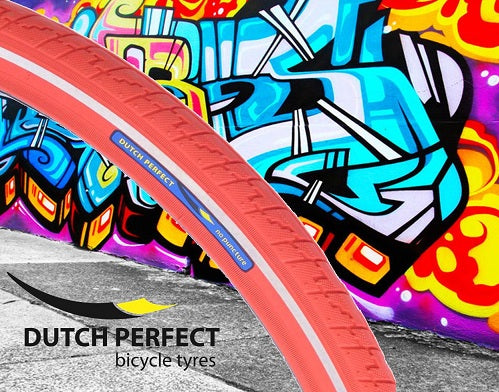 Buitenband Dutch Perfect 28 x 1.40" / 40-622mm anti-lek - rood met reflectie