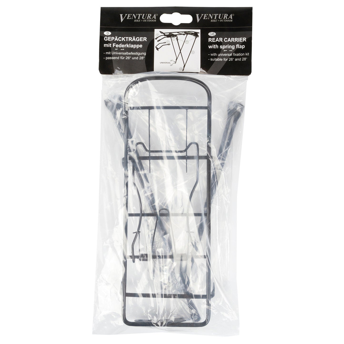 Achterdrager 26-28" Ventura Screw-On II S - zwart