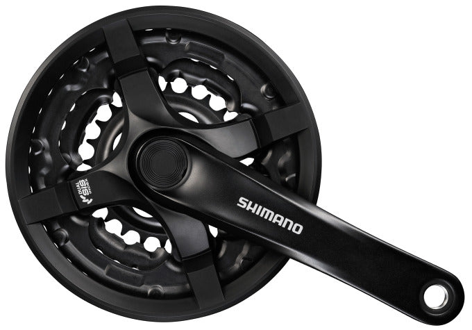 Crankstel 6/7/8 speed Shimano Tourney FC-TY501 met 170mm crankarm 42 x 34 x 24T met kettingscherm - zwart