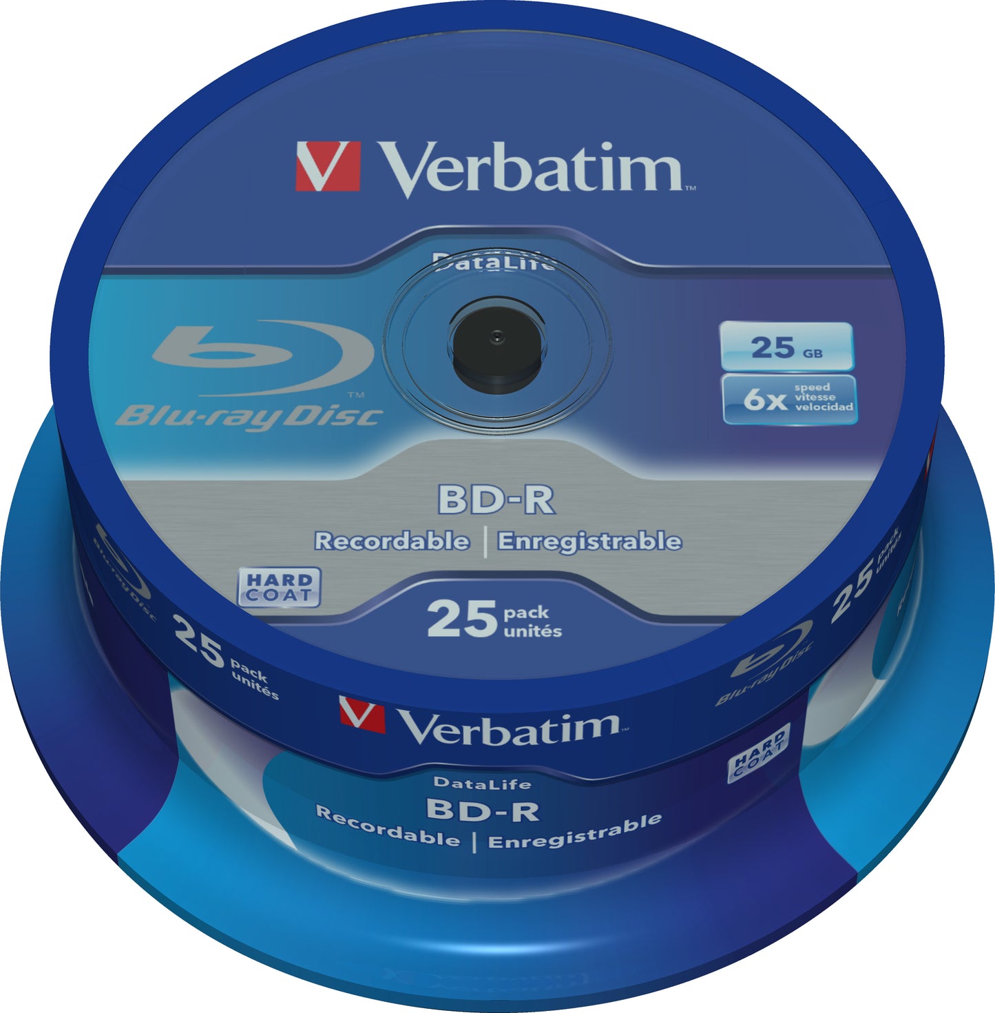 1x25 Verbatim BD-R Blu-Ray 25GB 6x Speed Datalife No-ID Cakebox