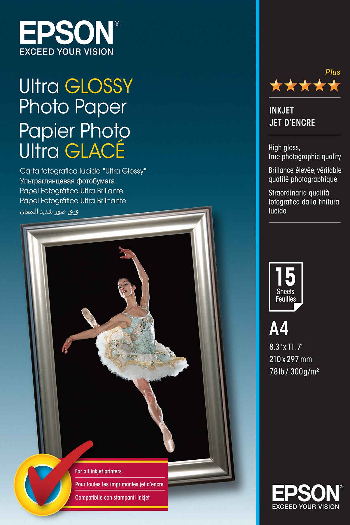 Epson Ultra Glossy Photo Paper A4, 15 Sheet, 300g S041927