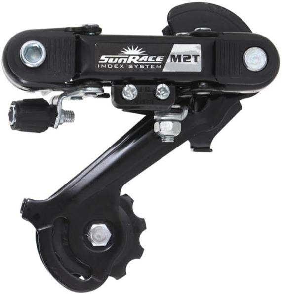 Achterderailleur 6/7-speed Sunrace RDM2Tmet lange kooi - directe montage (oog) - zwart