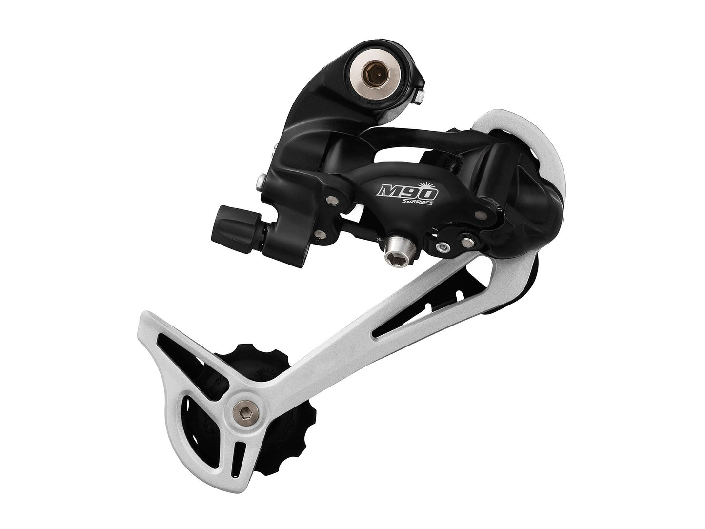 Achterderailleur 9-speed Sunrace RDM91 met lange kooi - directe montage - zilver/zwart