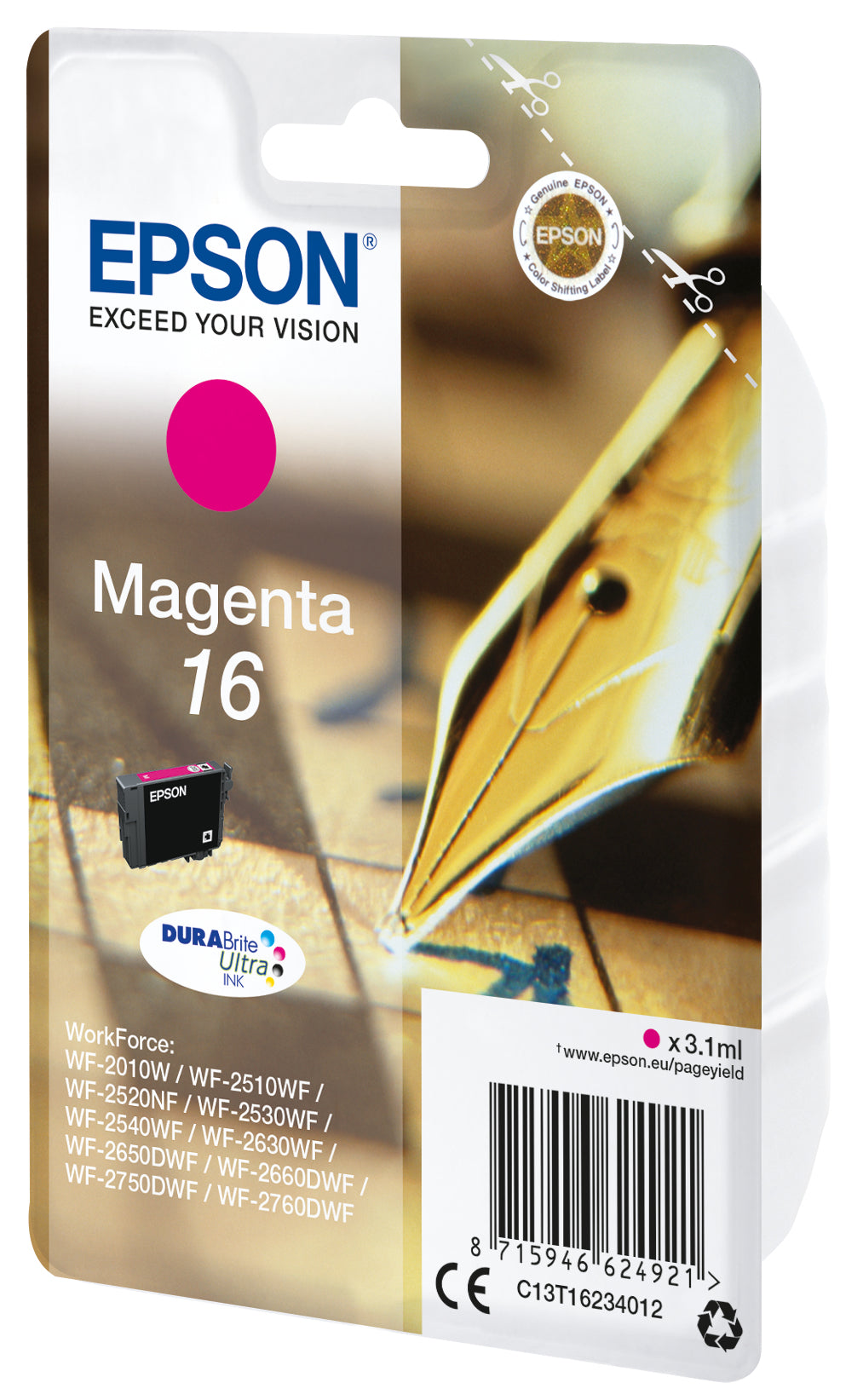 Epson ink cartridge magenta DURABrite Ultra T 162 T 1623