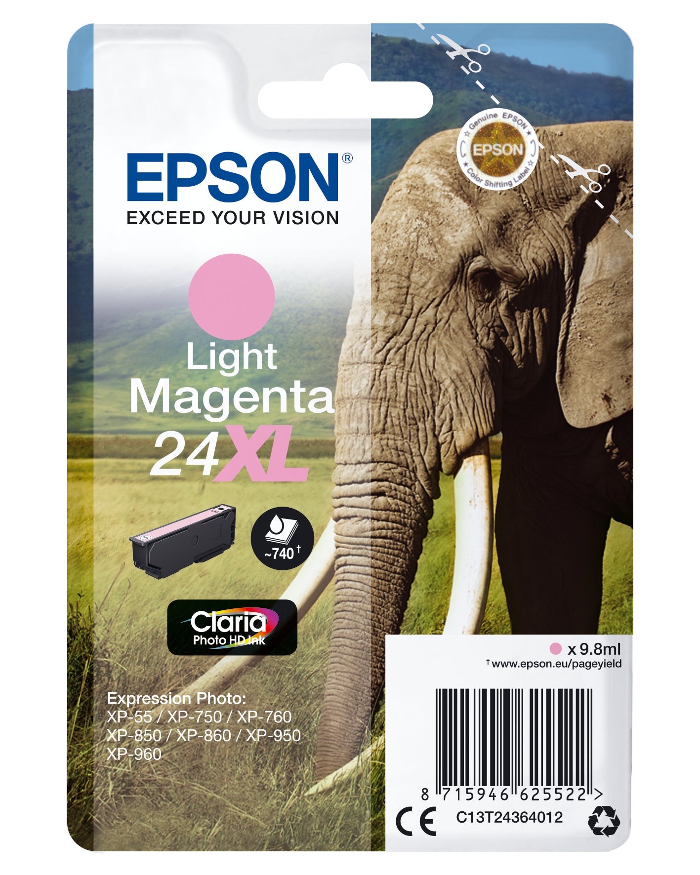 Epson ink cartridge XL light magenta Claria Photo HD T 2436