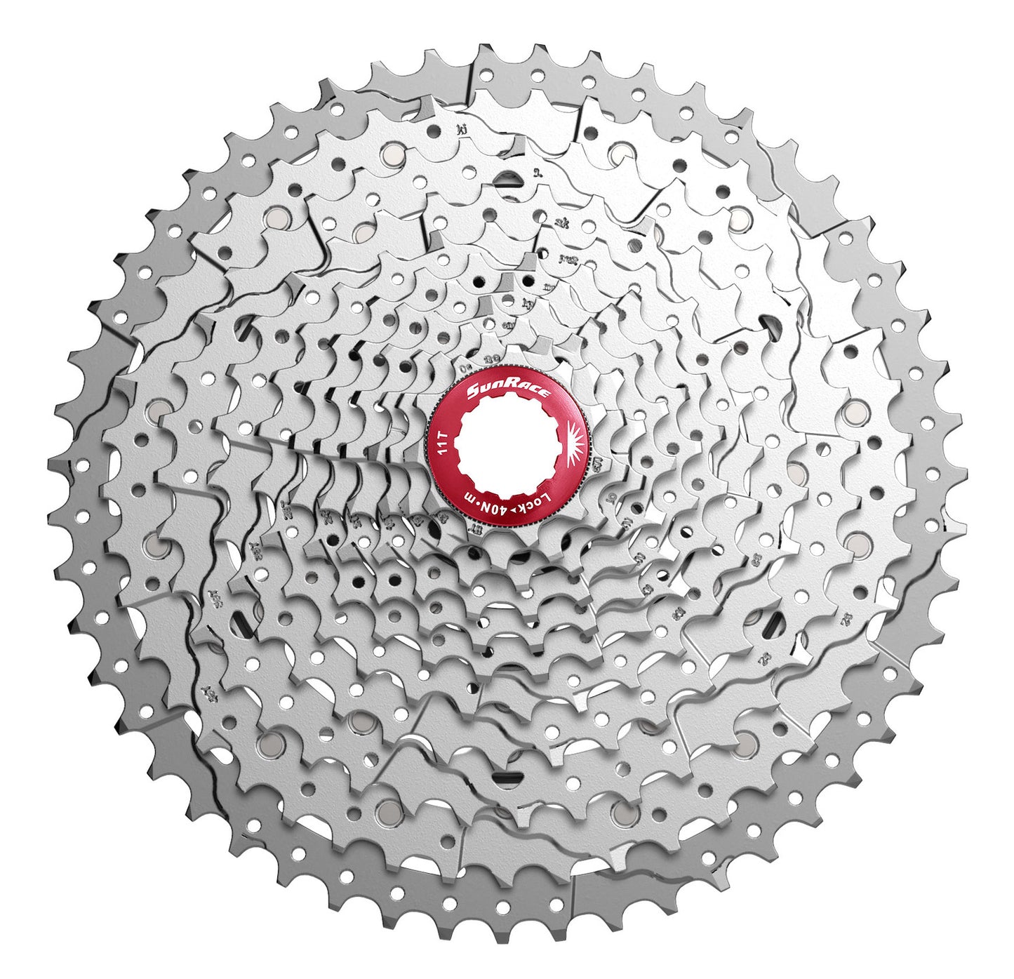 Cassette 11 speed Sunrace CSMX8 11-42T - zilver/rood