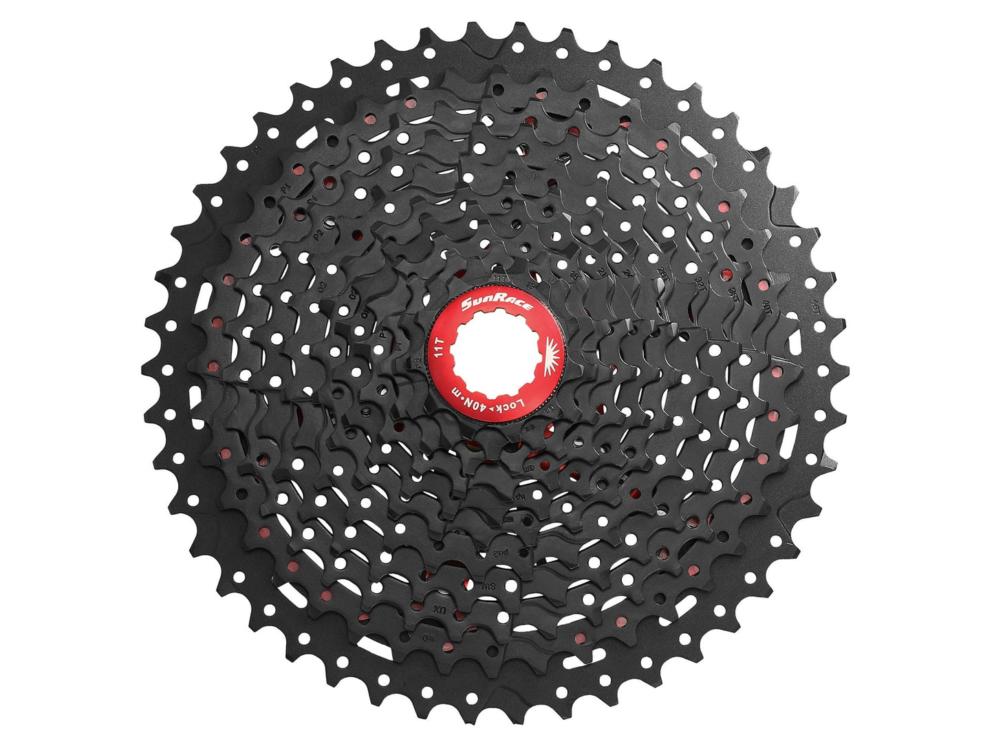 Cassette 11 speed Sunrace CSMX8 11-46T - zwart / rood