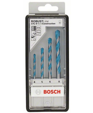 Bosch 4pcs Robustline CYL-9 MultiConstruction Set: 4-8mm