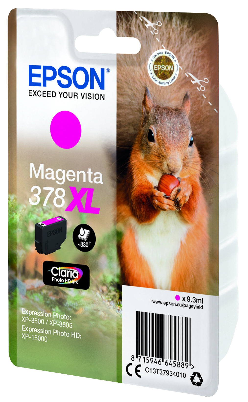 Epson ink cartridge magenta Claria Photo HD 378 XL T 3793