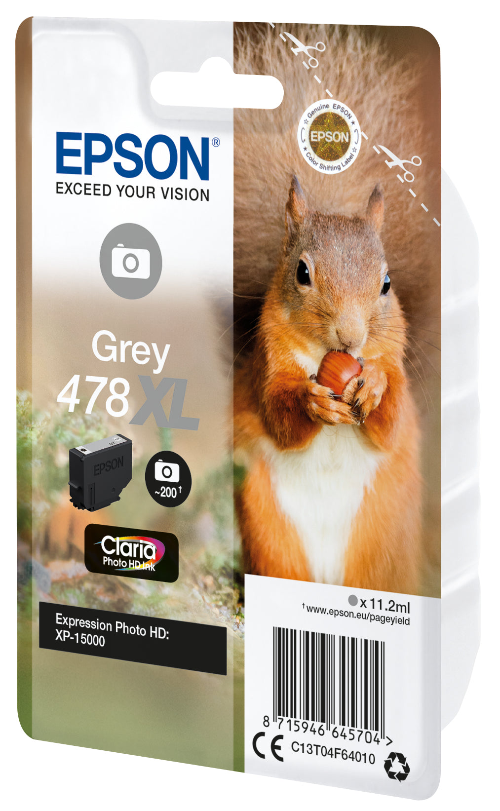 Epson ink cartridge grey Claria Photo HD 478 XL T 04F6