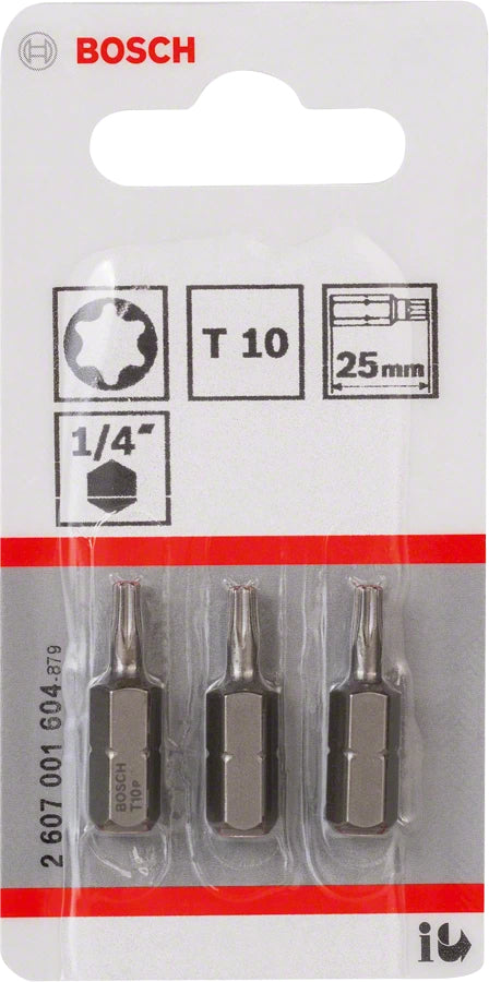 Bosch 3pcs. Screwdriver Bits T10 XH 25mm