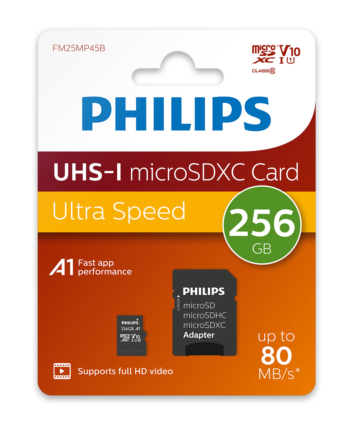 Philips MicroSDXC Card 256GB Class 10 UHS-I U1 incl. Adapter