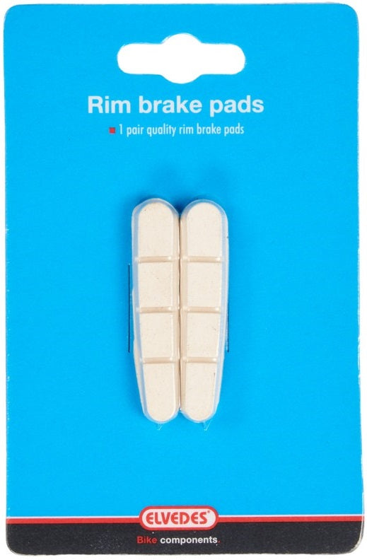 Vervangingspad V-Brake Elvedes 5mm white compound t.b.v. Shimano remschoenen (1 paar)