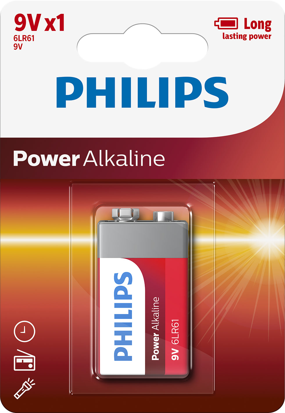 Philips Power Alkaline 9V Batterie