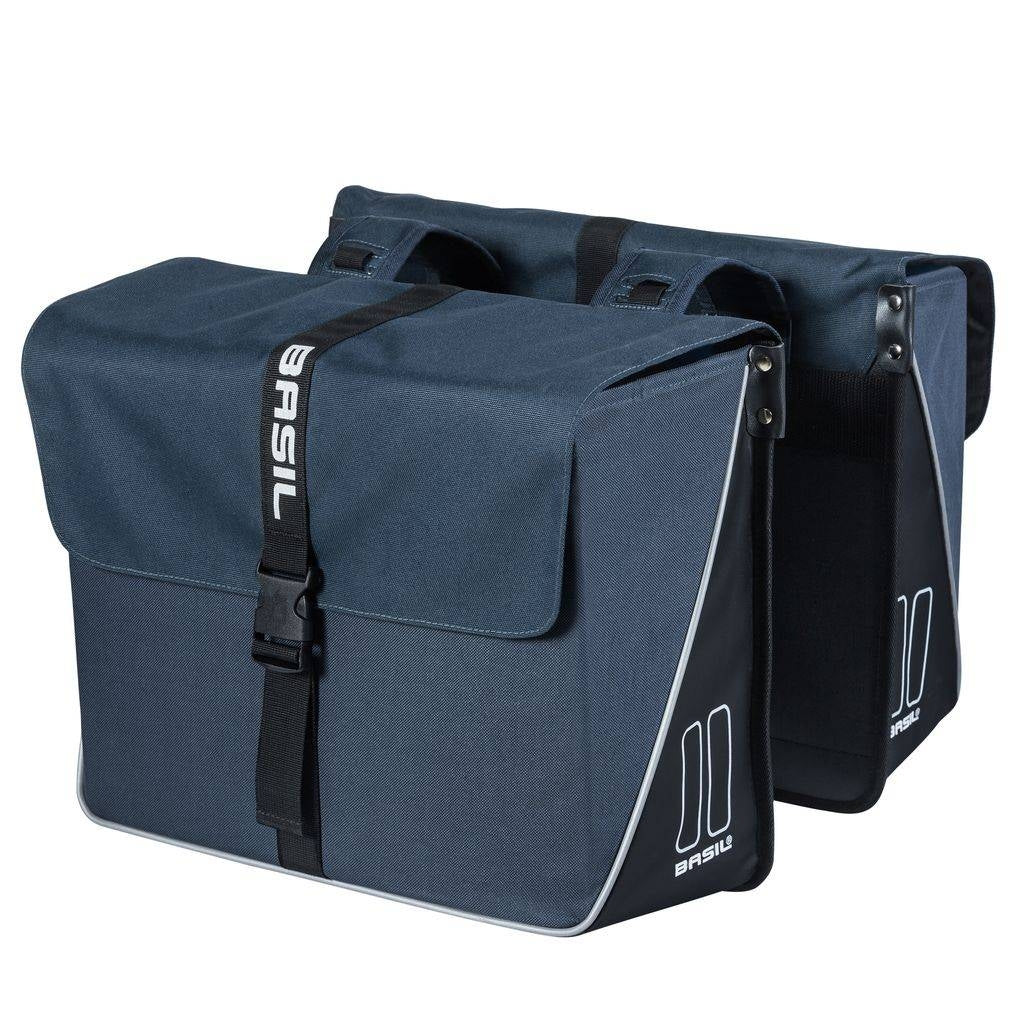 Dubbele fietstas Basil Forte 35 liter 41 x 15 x 34 cm - marineblauw / zwart