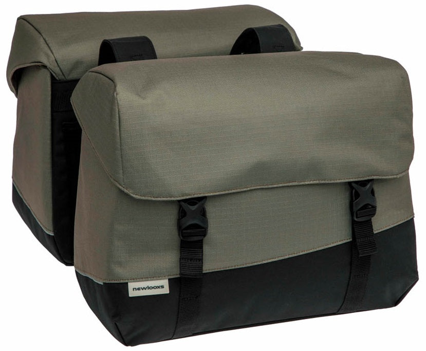 Dubbele fietstas New Looxs Joli 37 liter 38 x 18 x 29 cm (2x) - zwart/groen