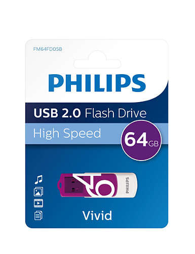 Philips USB 2.0 64GB Vivid Edition Magic Purple