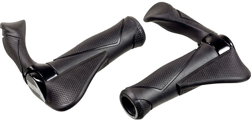 Handvatpaar Ergotec MF2 small kraton / aluminium 130+130 mm - zwart