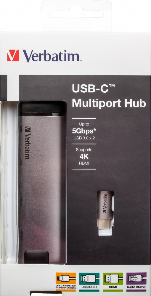 Verbatim USB-C Multiport Hub USB 3.0 HDMI Gigabit Ethernet