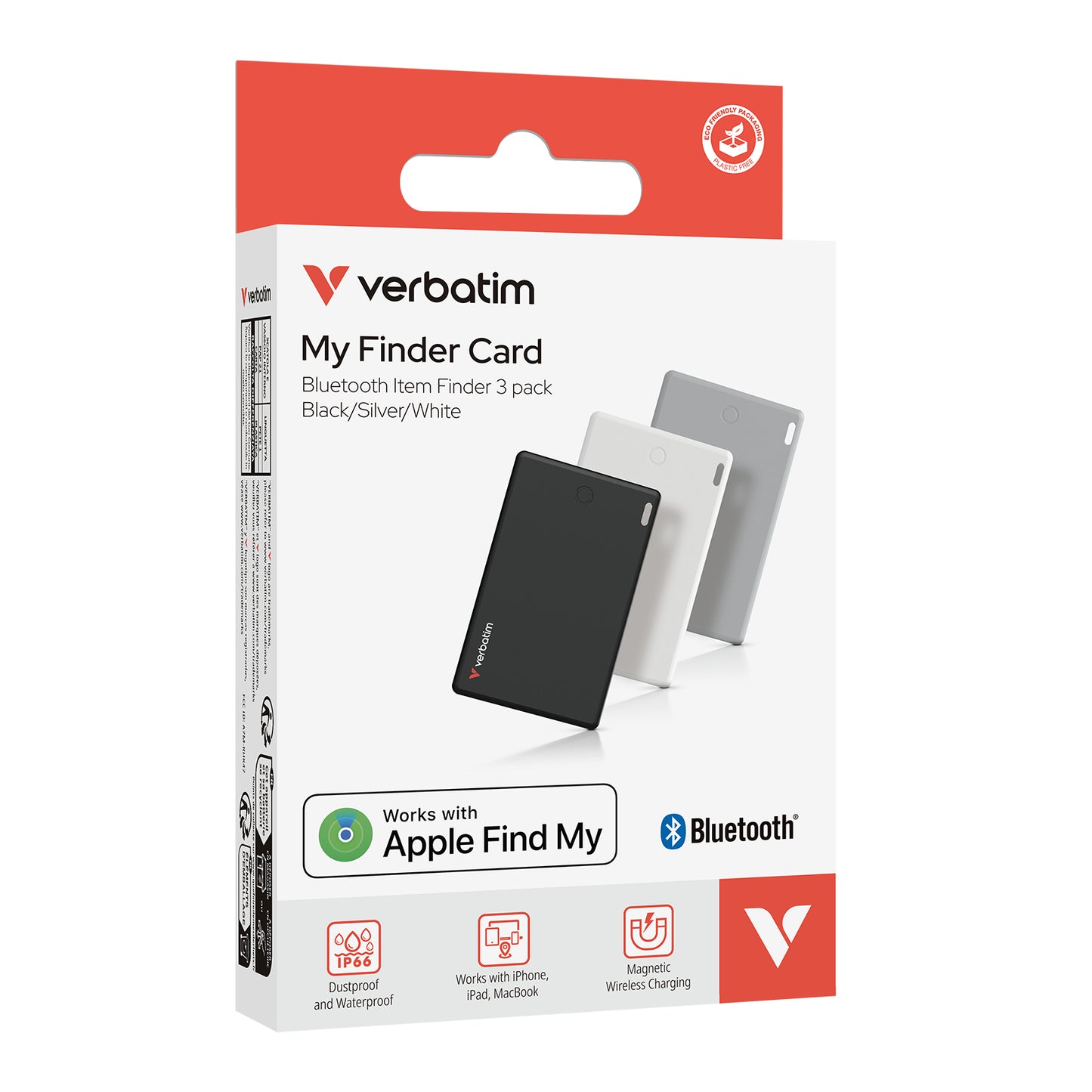 1x3 Verbatim My Finder Card BT schw.silb.weiß MYFCR-03BSW 32141