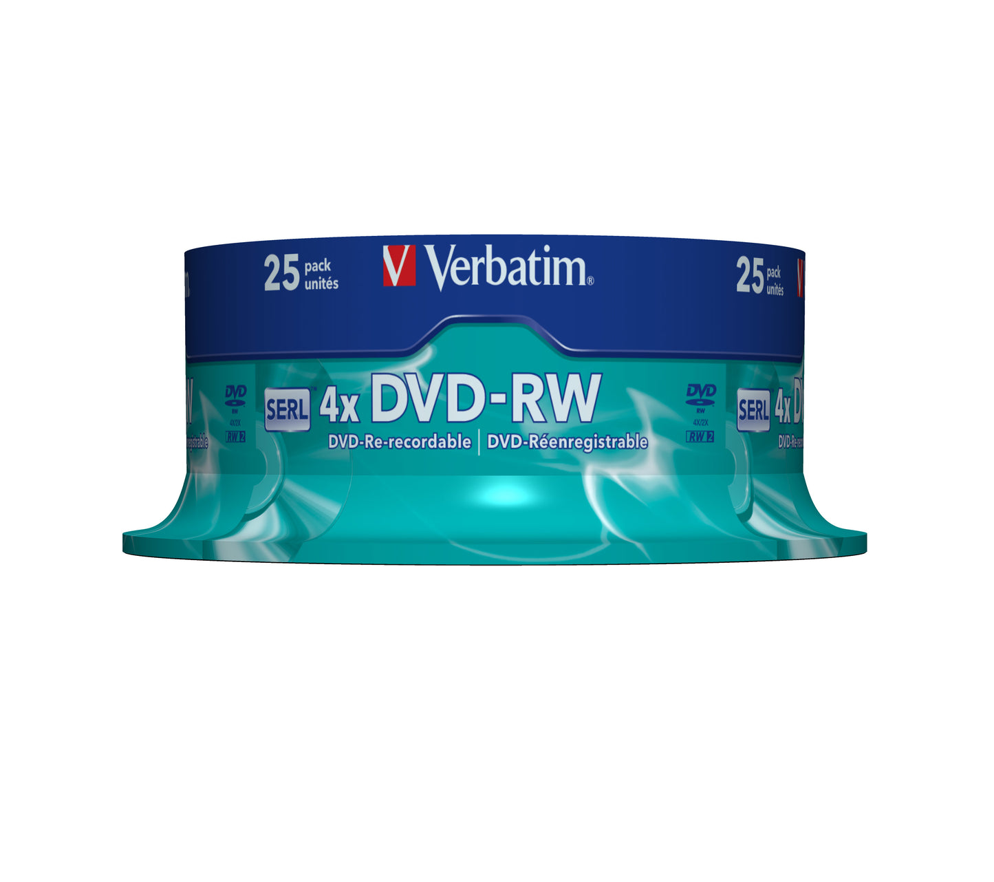 1x25 Verbatim DVD-RW 4,7GB 4x Speed, matt silver