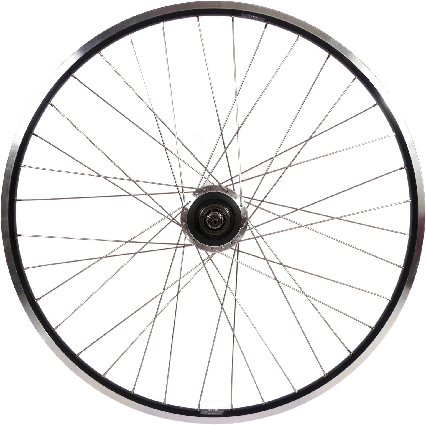 Achterwiel 28" / 622 x 19C met Shimano Nexus 7 naaf voor rollerbrake - zwarte geslepen velg met RVS spaken