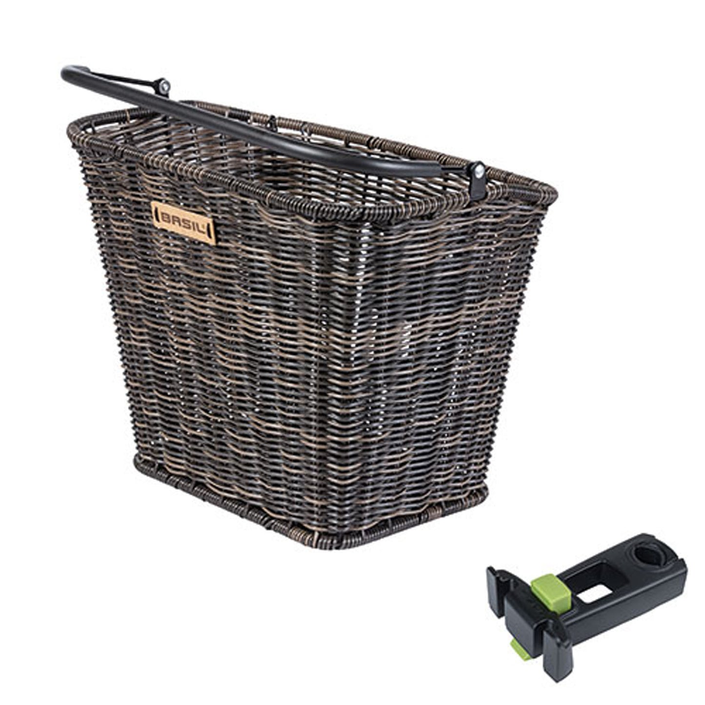 Fietsmand Basil Bremen Rattan Look met KF-stuurpenhouder 27 x 35 x 29 cm - brown
