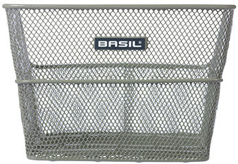 Fietsmand Basil Cento FM Flower met vaste montage 38 x 24 x 11cm - olijfgroen