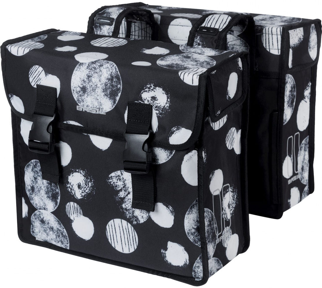 Dubbele fietstas Basil Mara XL Sphere 35 liter 14 x 36 x 44 cm - zwart/grijs