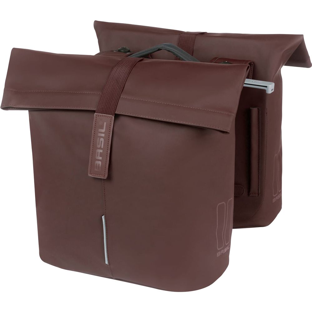 Dubbele fietstas Basil City MIK 28-32 liter 12 x 30 x 33 cm - roasted brown