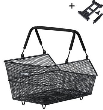 Fietsmand Basil Cento met MIK bevestiging 14 liter 39 x 24 x 13 cm - zwart