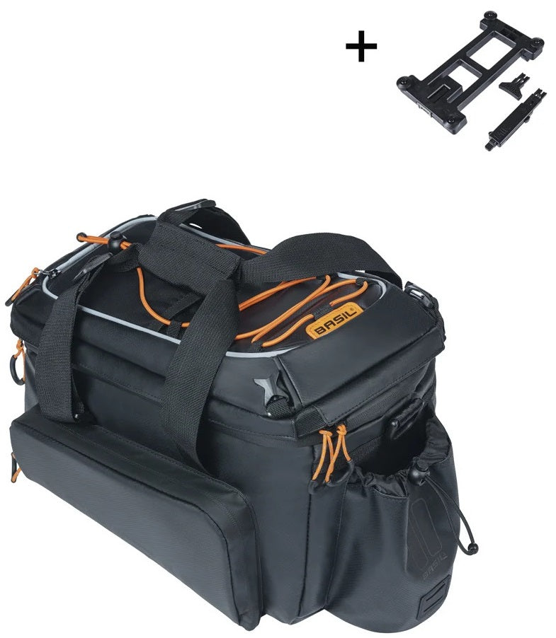 Bagagedragertas Basil Miles Tarpaulin XL Pro MIK 9-36 liter 33 x 19 x 18 cm - zwart/oranje