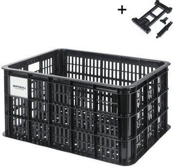 Fietskrat Basil L gerecycled kuntstof MIK 40 liter - zwart