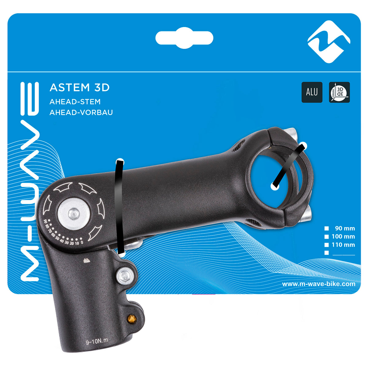Stuurpen verstelbaar M-Wave ST-C2.1 - 110mm ahead 1 1/8" ø31.8mm - zwart